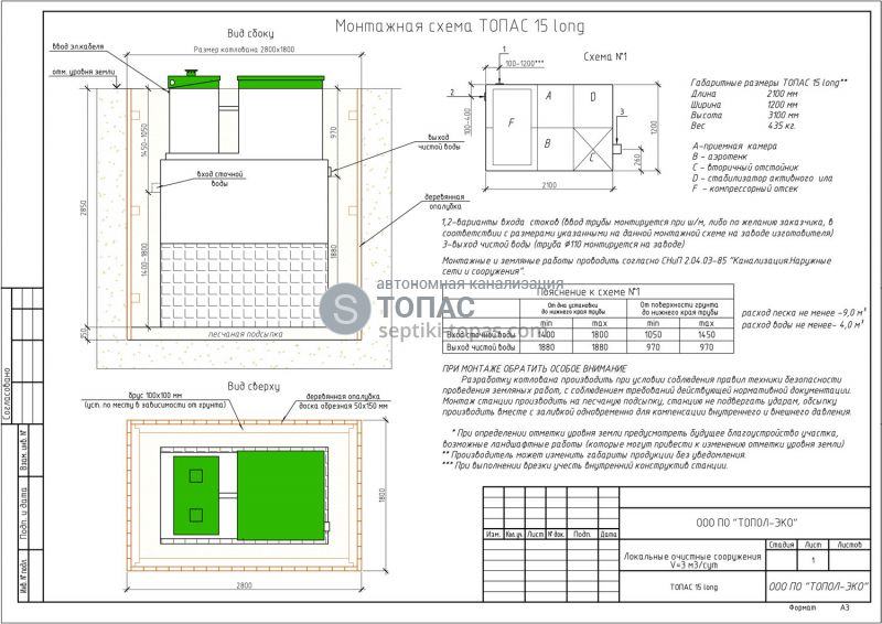 Топас монтажная схема